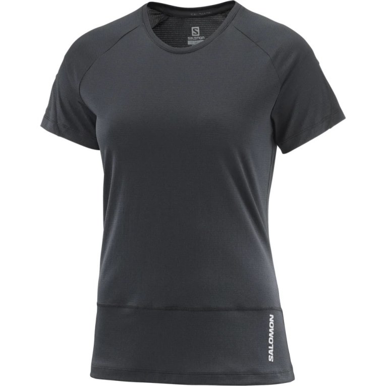 Salomon Cross Run Short Sleeve Women's T-Shirts Black | CA 32T91